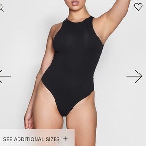 SKIMS Black High-Neck Bodysuit Small